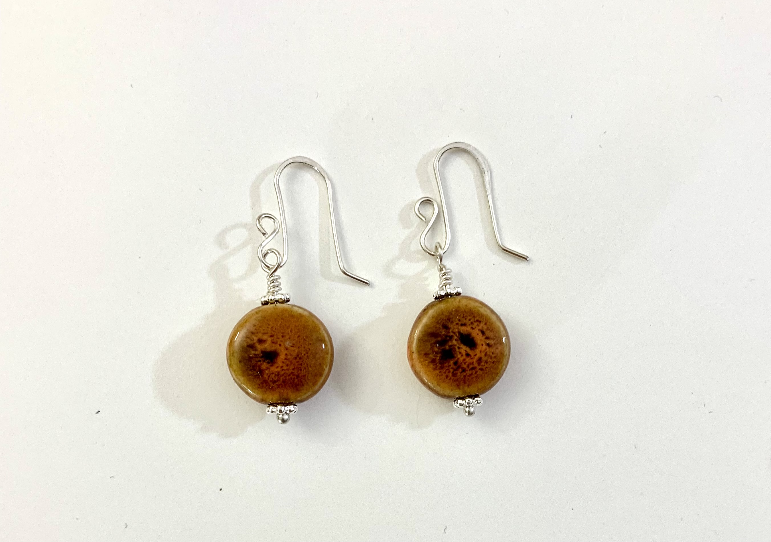 Porcelain and Argentium earrings